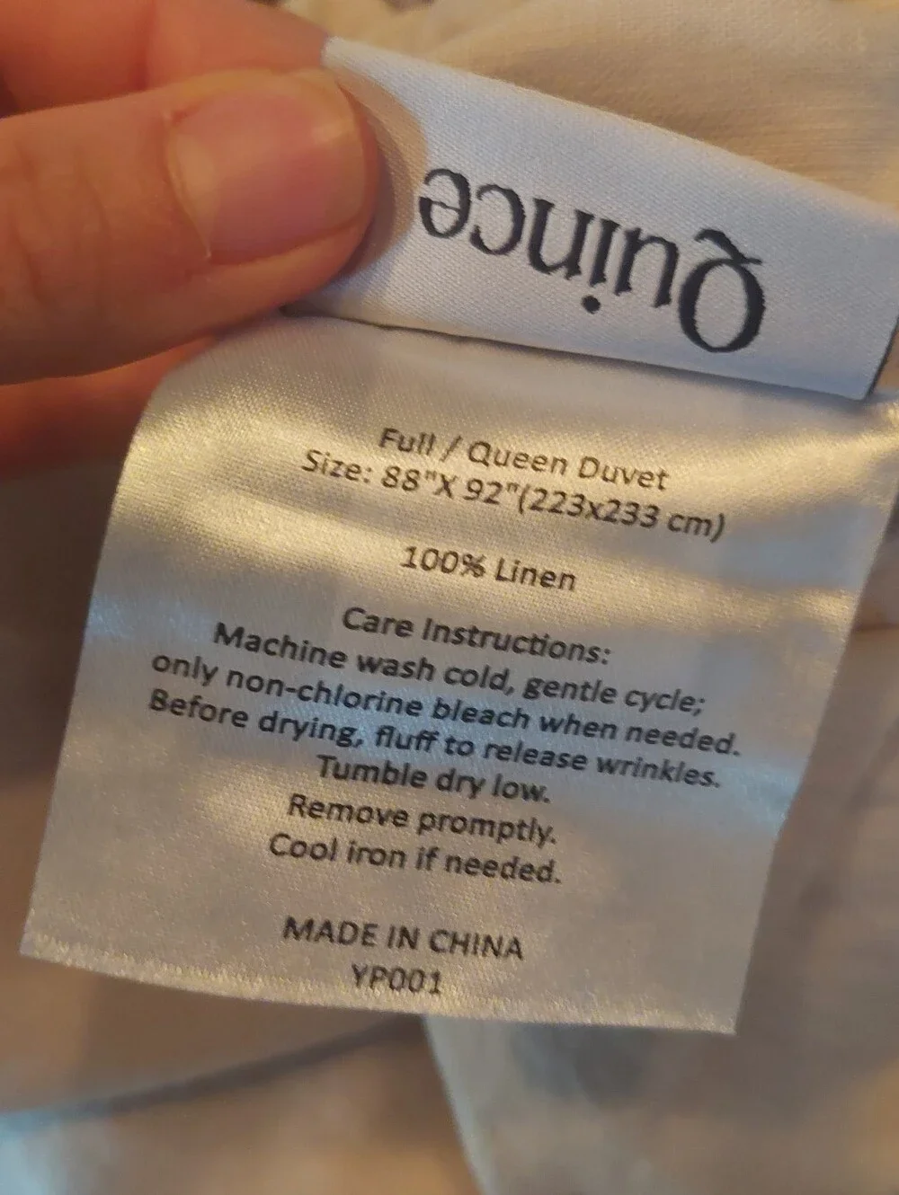 NWOT! Quince Linen Embroidered Edge Duvet Cover! Full/ Queen! (822)